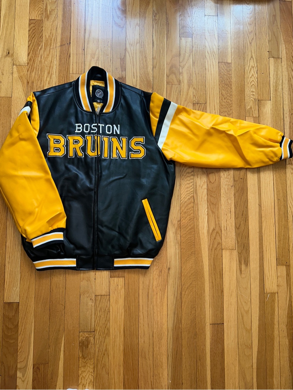 NHL Boston Bruins Black & Yellow Varsity Bomber Jacket
